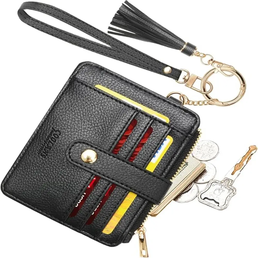 Fashion Ultra-thin Wristlet Wallets Detachable PU Leather Credit Card Holder Multi-functional Card Case
