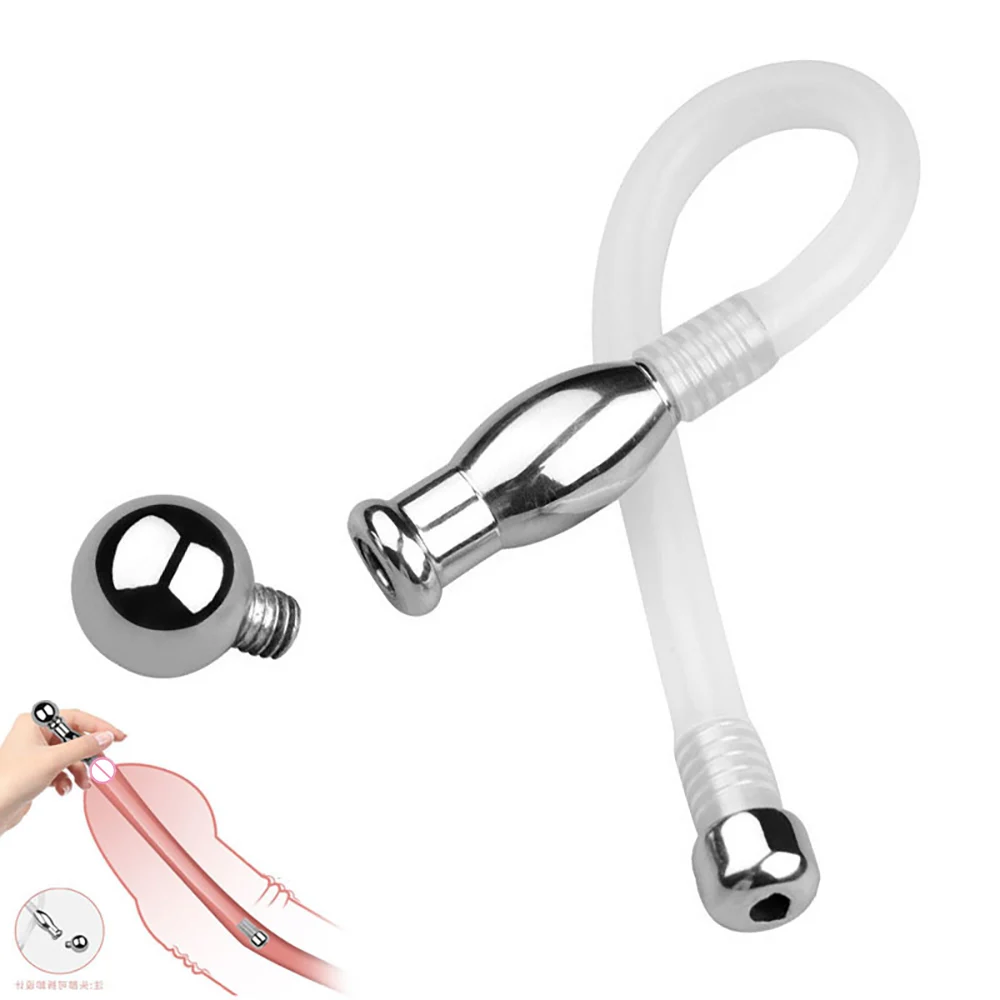 Male Chastity Device Urethra Catheter Penis Plug Urethral Stretcher Catheter Dilator Cock Cage SM Sex Toys For Men urethral dilator silicone urethral dilator