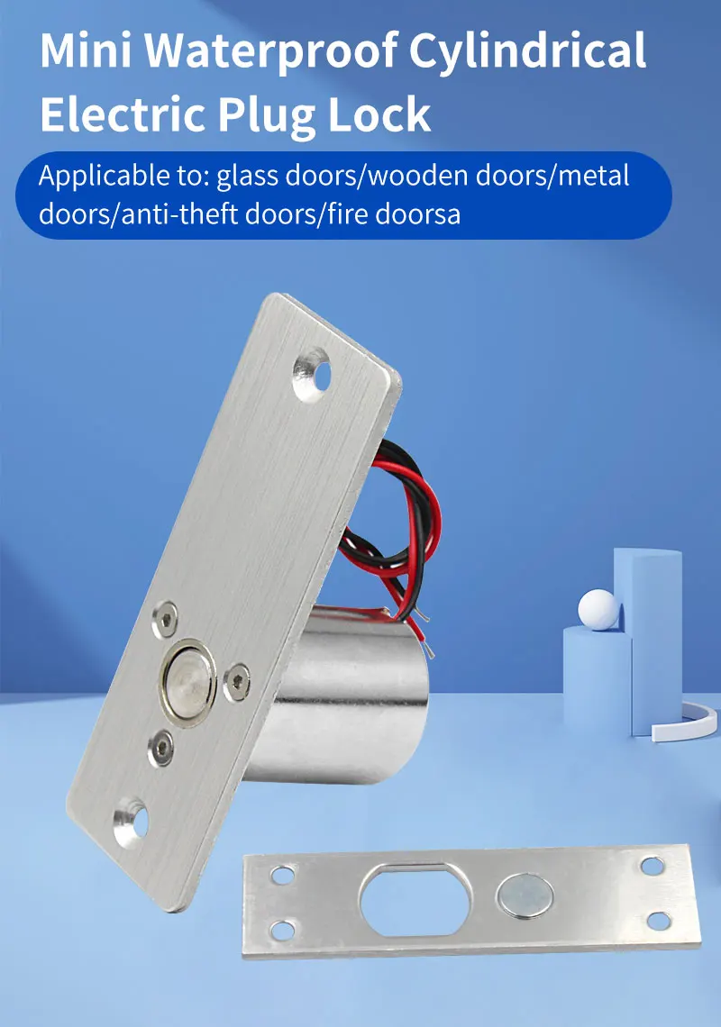 Mini Waterproof Electric Bolt Lock Fail Safe Concealed Electric Door Lock 3/5 Wi