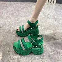 New Chunky Platform Sandals Women High Heels Sexy Open-toed Sandals Wedge Bling Sneakers 10CM Ladies Beach Summer Sandalias - Image 5
