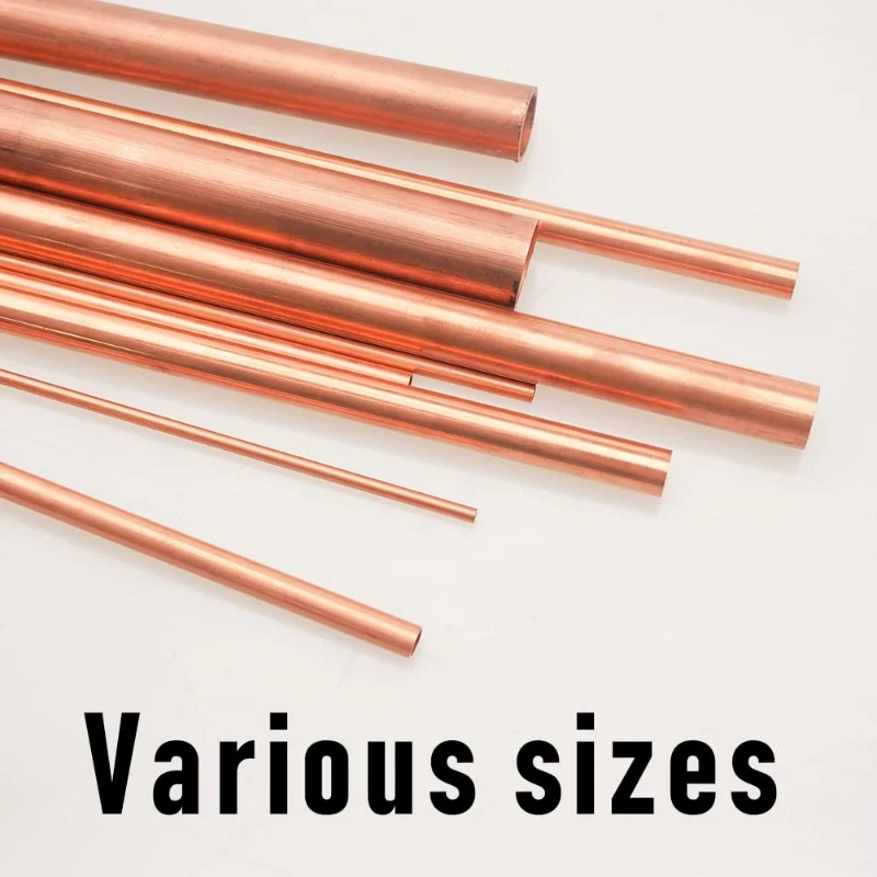 1PCS Red Copper Tubes OD 6/7/8/9/10/11/12/13/14/15/16mm Length 500mm  Hollow Straight Pipe Tubing for DIY Crafts Industrial