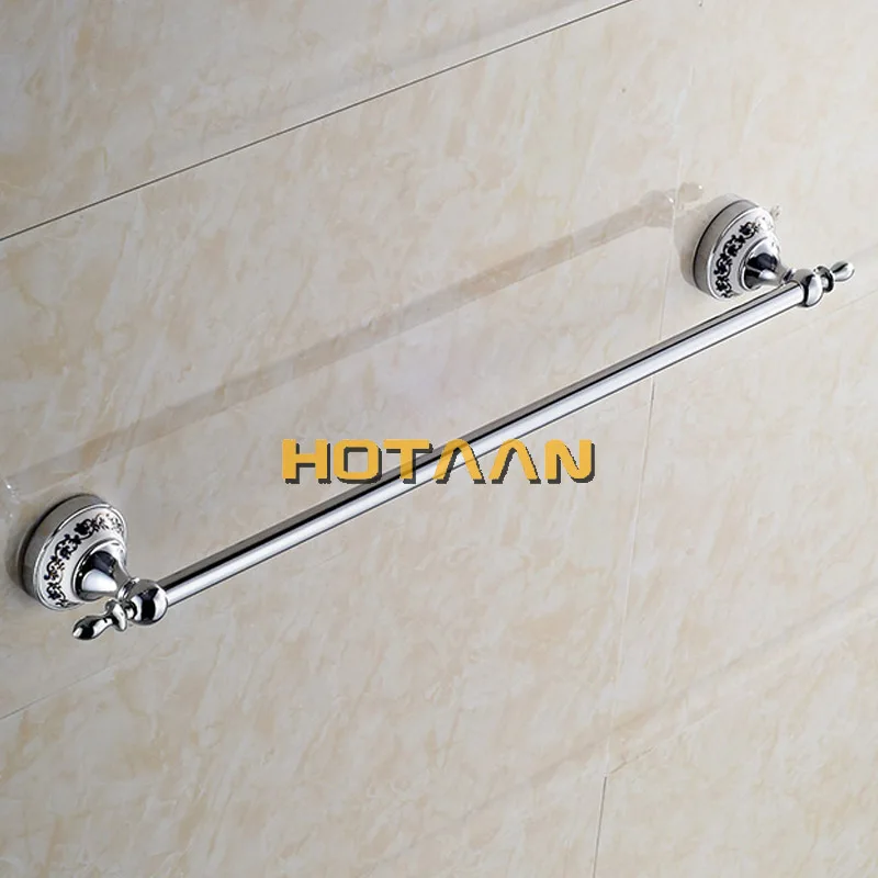 Retro Style Wall Mounted Chrome Plated 60cm Single Towel Bars Bathroom Towel Hanger Bathroom Accessories Rack HYT-11896-C Towel Rack