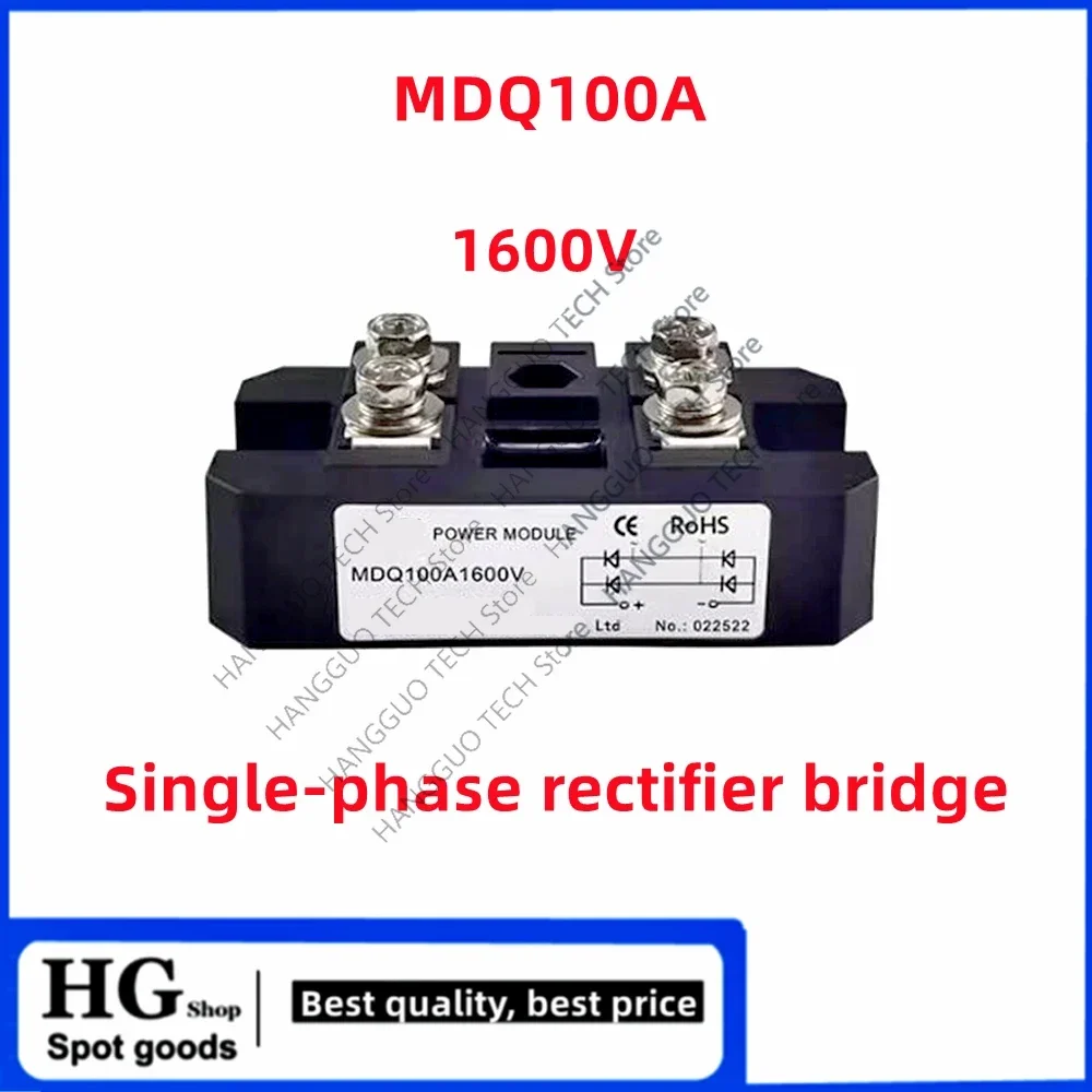 Hoch leistungs brücken gleich richter 100a Ein phasen dioden brücken gleich richter 4 Klemmen 1600V Dioden brücken gleich richter modul MDQ100A-1600