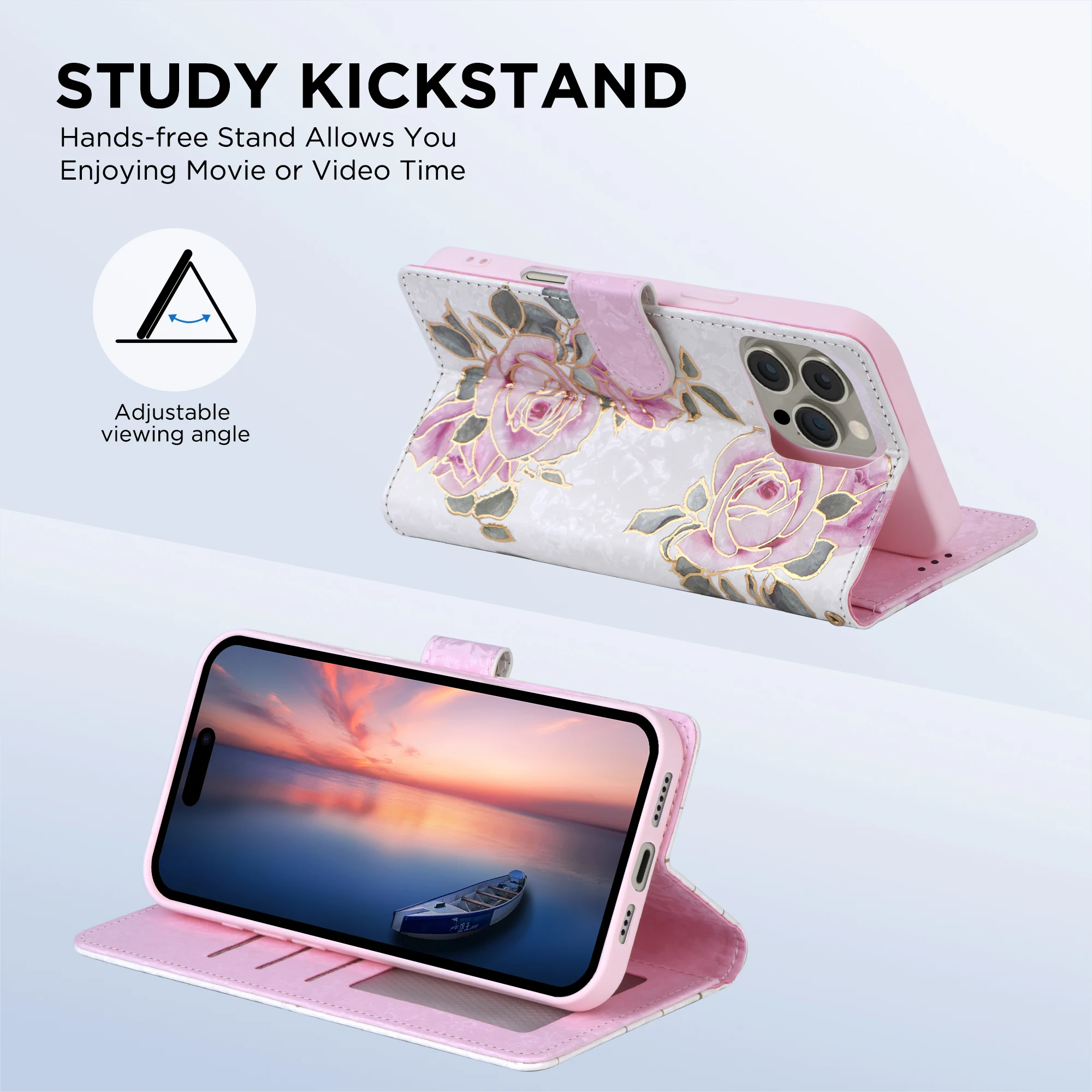 Floral Leather Wallet Phone Case
