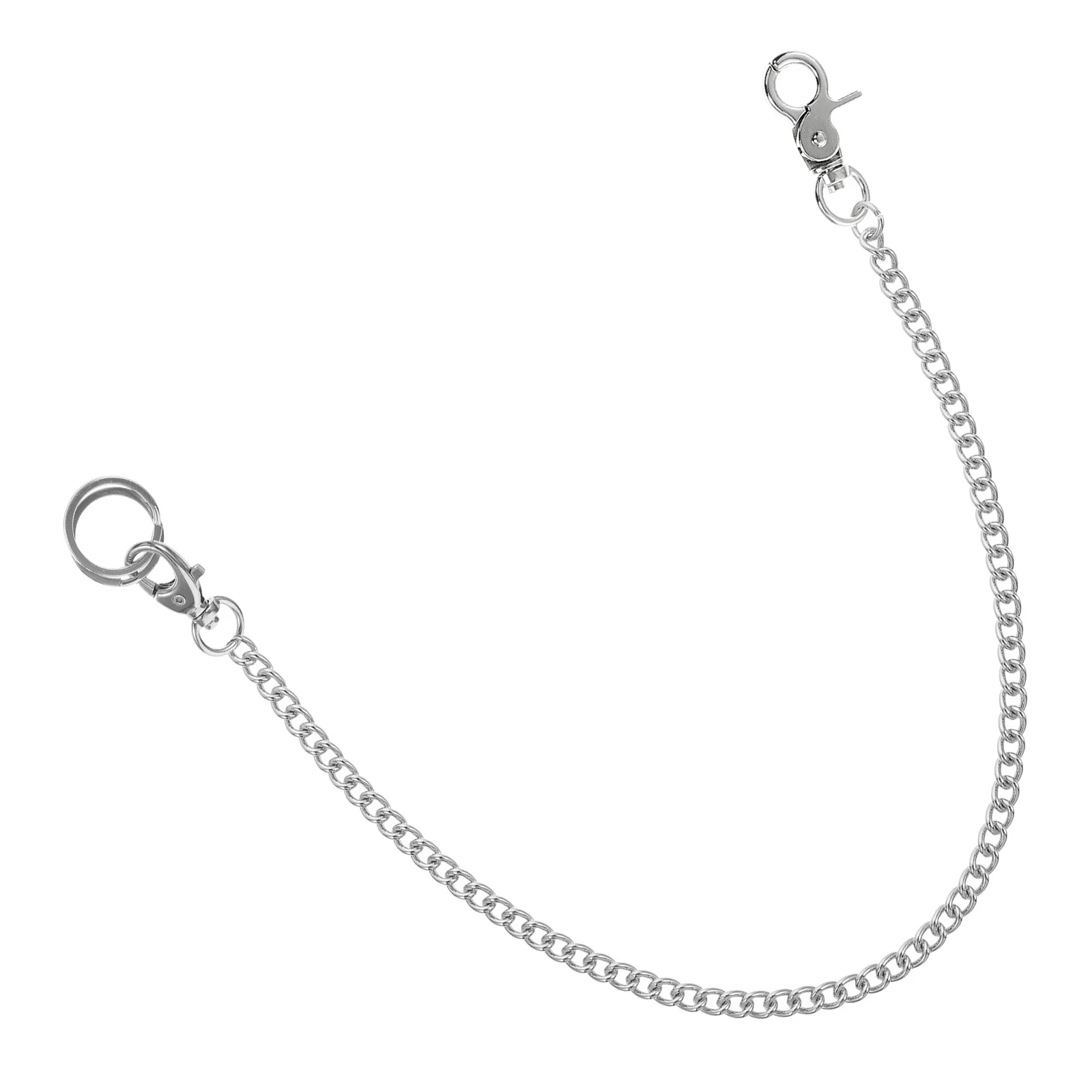 1개 전기도금 금속 포켓 시계 T 패턴 실버 튼튼한 청바지 체인 여성 남성 의류 액세서리 지갑 체인 핸드백