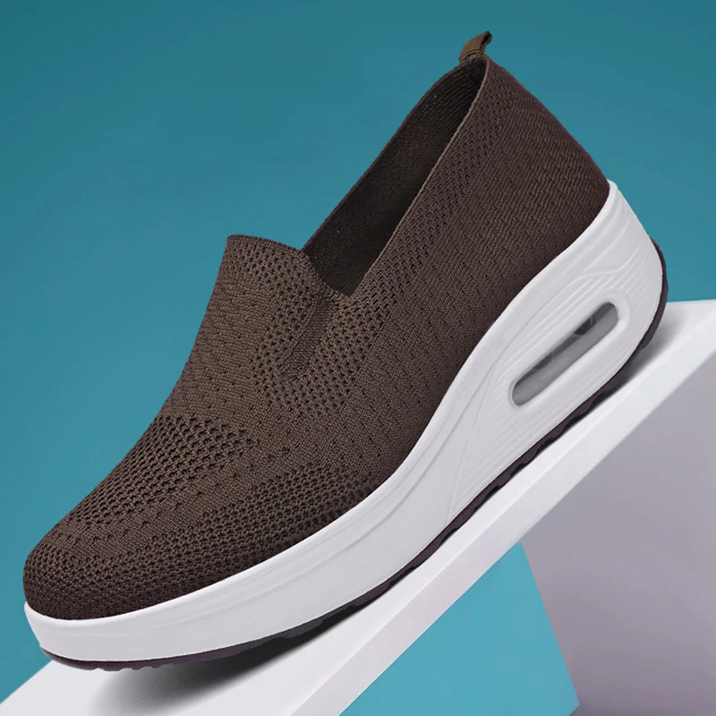 New Women's Flat Shoes Comfortable Thick Sole Breathable Mesh Women's Shoes Non Slip 2023 Summer Casual Elevated Women's Shoes