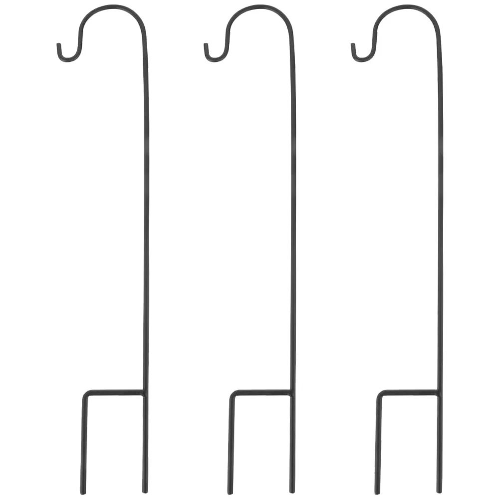 

3 Pcs 6*42cm Hooks Hanging Basket Stand Flagpole Stake Hanger Heavy Duty Clothes Rack