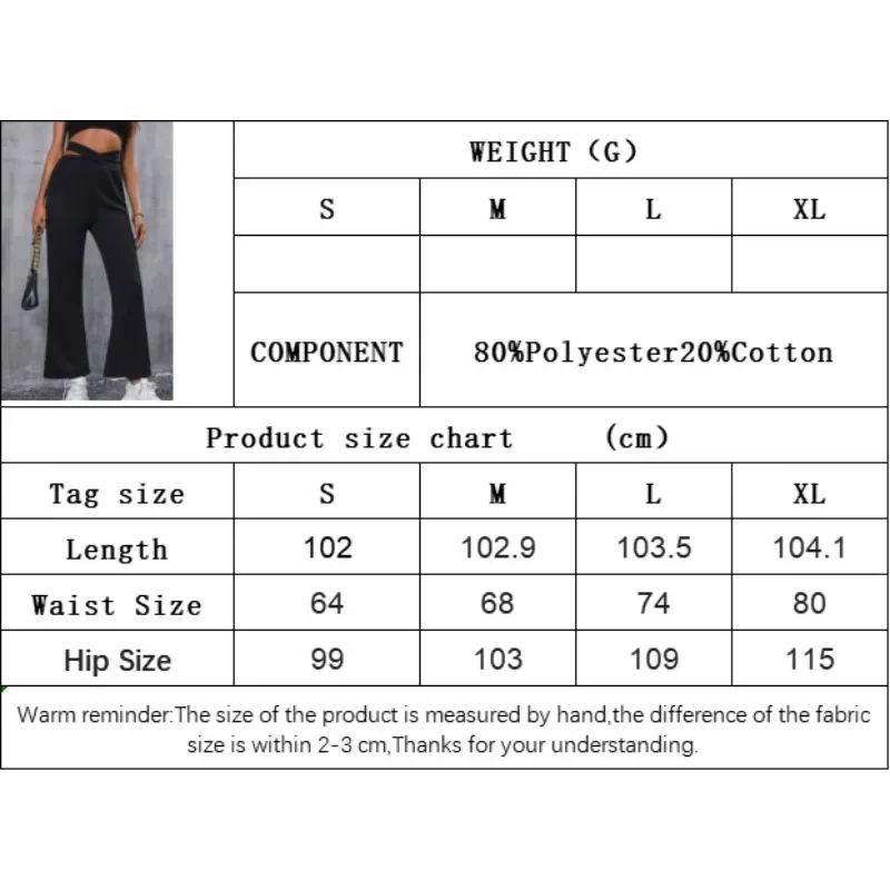 Fashion Women's Simple Slim Sports Hollow Out Waist Flared Pant Female Clothes Temperament Commuting Women Casual Trousers YSQ44