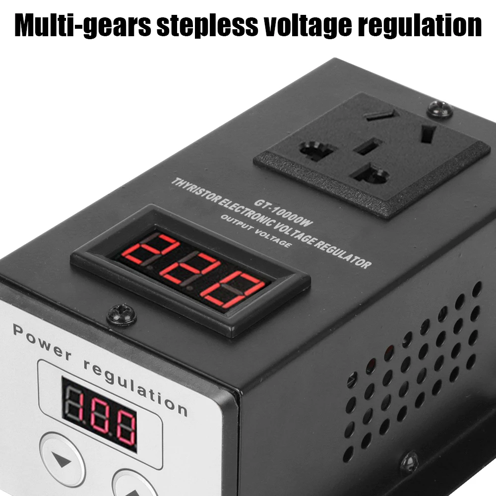 미국 플러그 AC 220V 10000W 블랙 SCR 전자 전압 조정기 온도 속도 전력 조절 컨트롤러 디머 온도 조절기