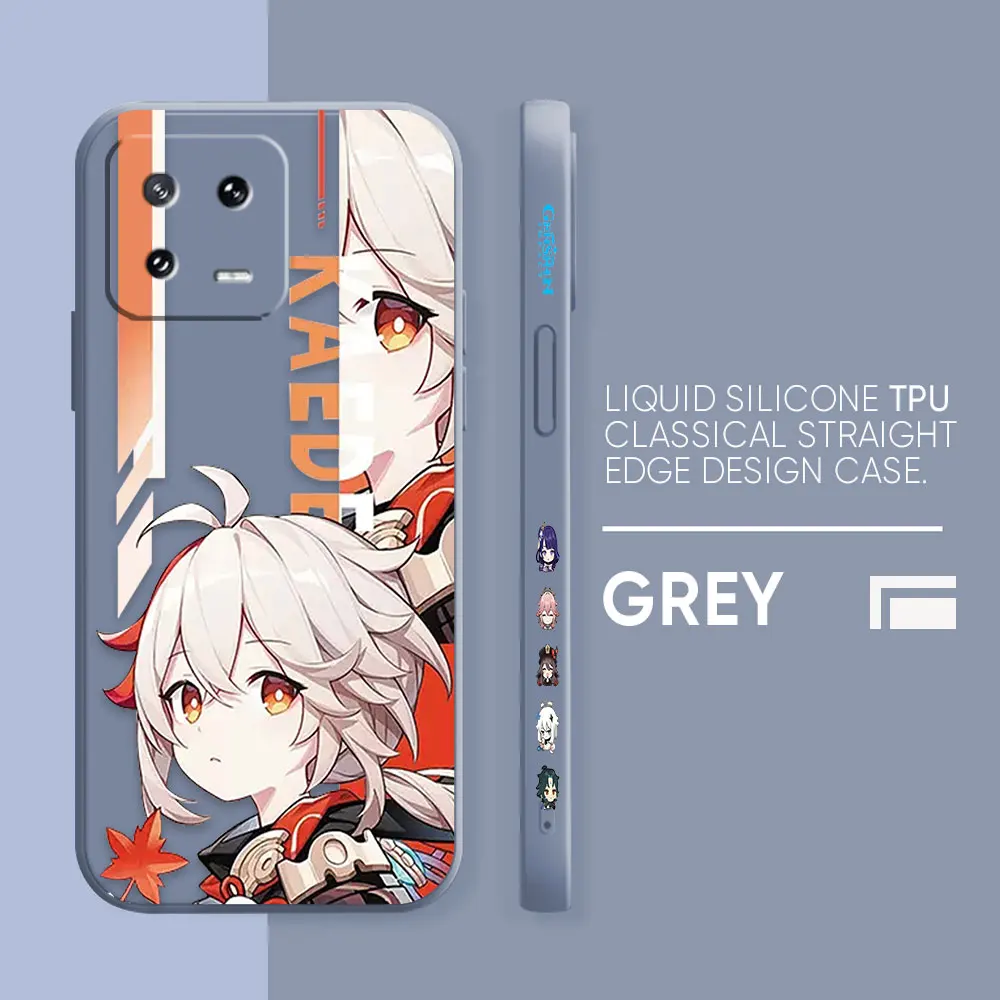 thumbnail image 1 of Phone Case For Xiaomi POCO F3 F4 F5 M2 M3 M4 M5 X2 X3 X4 X5 GT Pro 4G 5G Capa Simple Liquid Silicone Case Best Genshin impact, 1 of 5