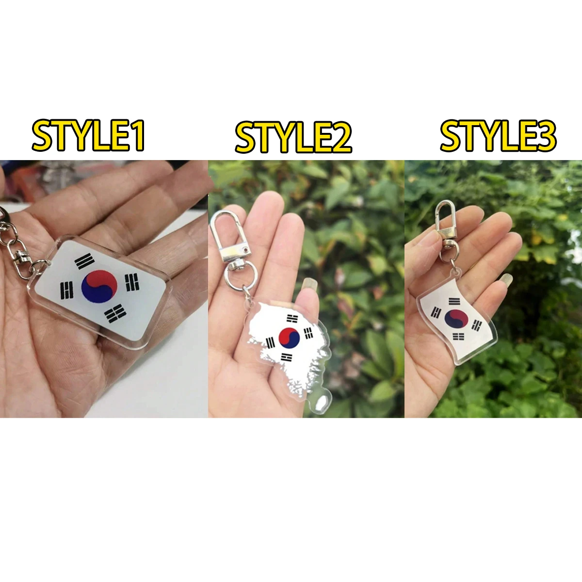 Acryl-Schlüsselanhänger mit südkoreanischer Flagge. Perfekt für Schlüssel, Taschen und Autozubehör. Niedlich, Gothic Y2K-Stil. Ideales kleines Geschenk.