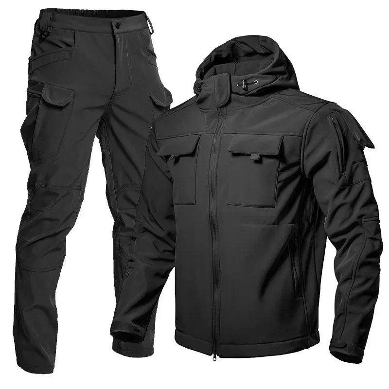 Soft Shell Beetle Waterproof Windproof Fleece Lined Hiking Jacket Set Autumn Winter Outdoor Sports Entertainment Gear hiking jackets,waterproof hiking jackets,waterproof jacket,waterproof coats,softshell jackets,softshell hoodie