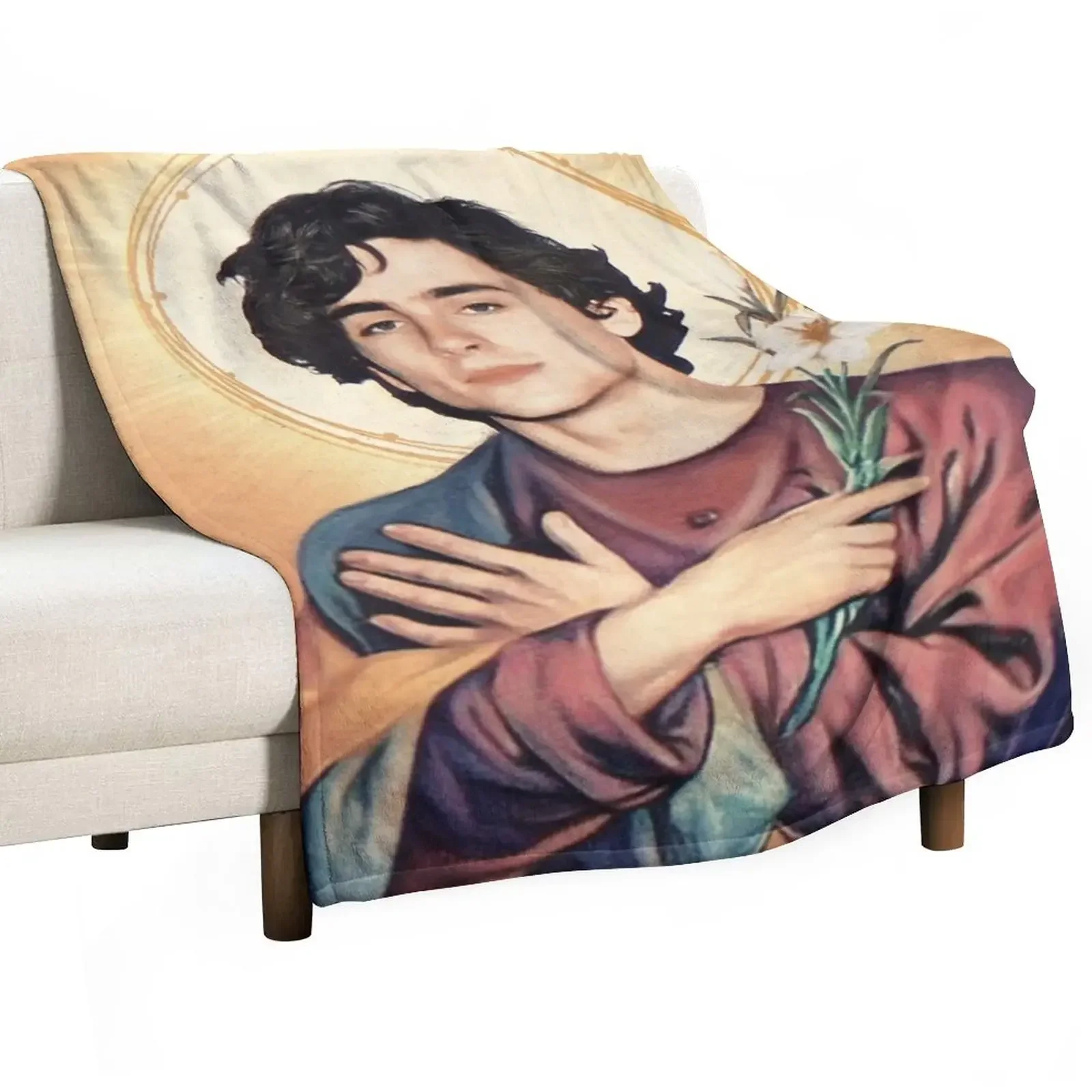 

Timothee Chalamet as Jesus Throw Blanket Weighted Beautifuls Luxury Designer sofa bed Blankets