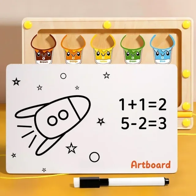 2 in 1 Magnetic Color Sorting Maze & Drawing Board Toddler Montessori Toys Number Matching Learning Counting Preschool Activity 4