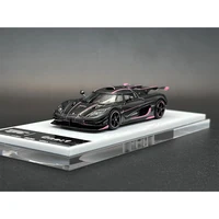 TPC In Stock 1:64 ONE Pink Gold Carbon Fiber Hood Stripe Opened Hood Diecast Car Model Collection Miniature Toys 2