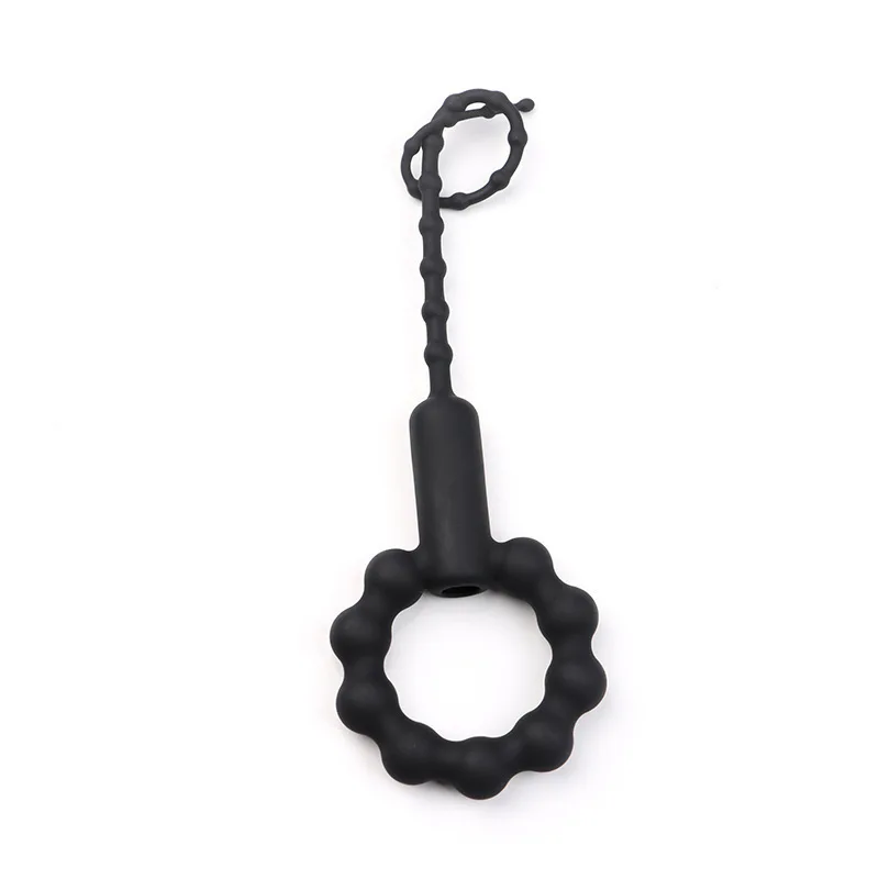 Silicone Vibrating Urethral Sound Electric Prostate Massager Toy Soft & Flexible Beaded Design for Intense Stimulation