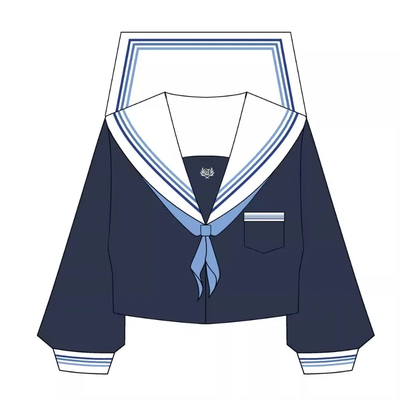 2024 Japanese JK Uniform Skirt Sailor Suit Long Short Sleeved Preppy Style Dark Blue Lolita Summer And Autumn Daily Wear Female