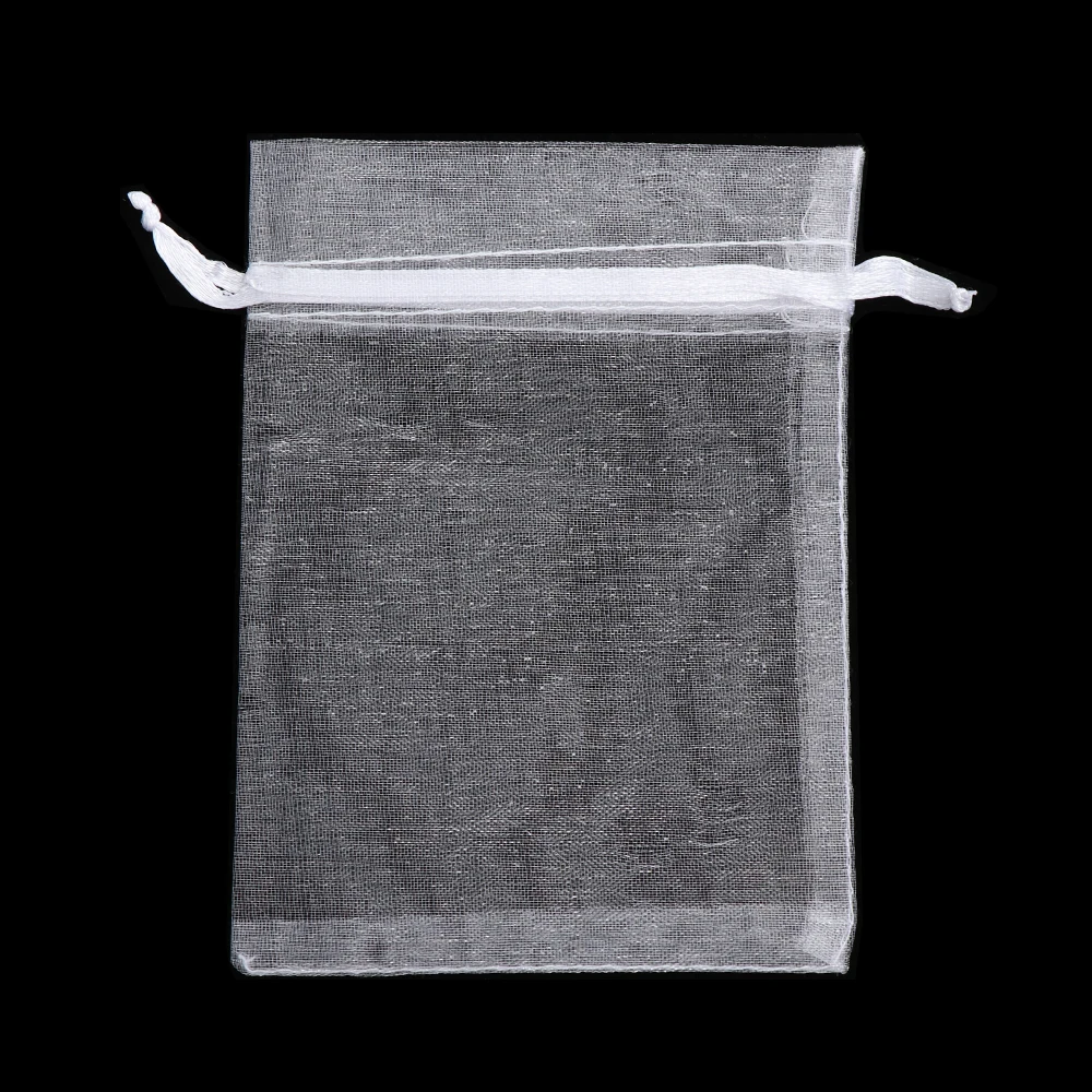 25/50Pcs White Drawstring Pocket Drawable Candy Pouches Organza Gauze Sachet Gift Bags Jewelry Packing Christmas Party Supply 4
