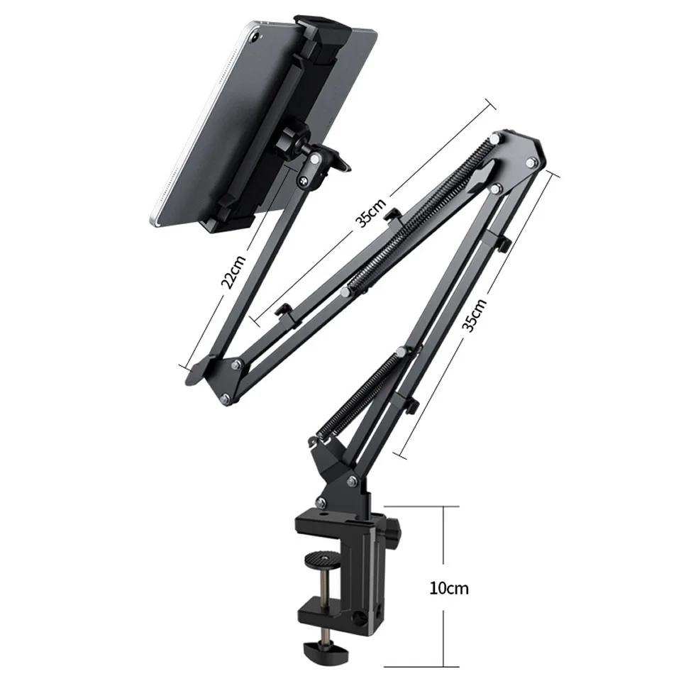 Rotativa Desktop Phone Mount com Braço de Alumínio Suporte para Tablet para Cama Suporte Ipad Xiaomi Lenovo Samsung 360 ° 4.7 12.9 - Imagem 5
