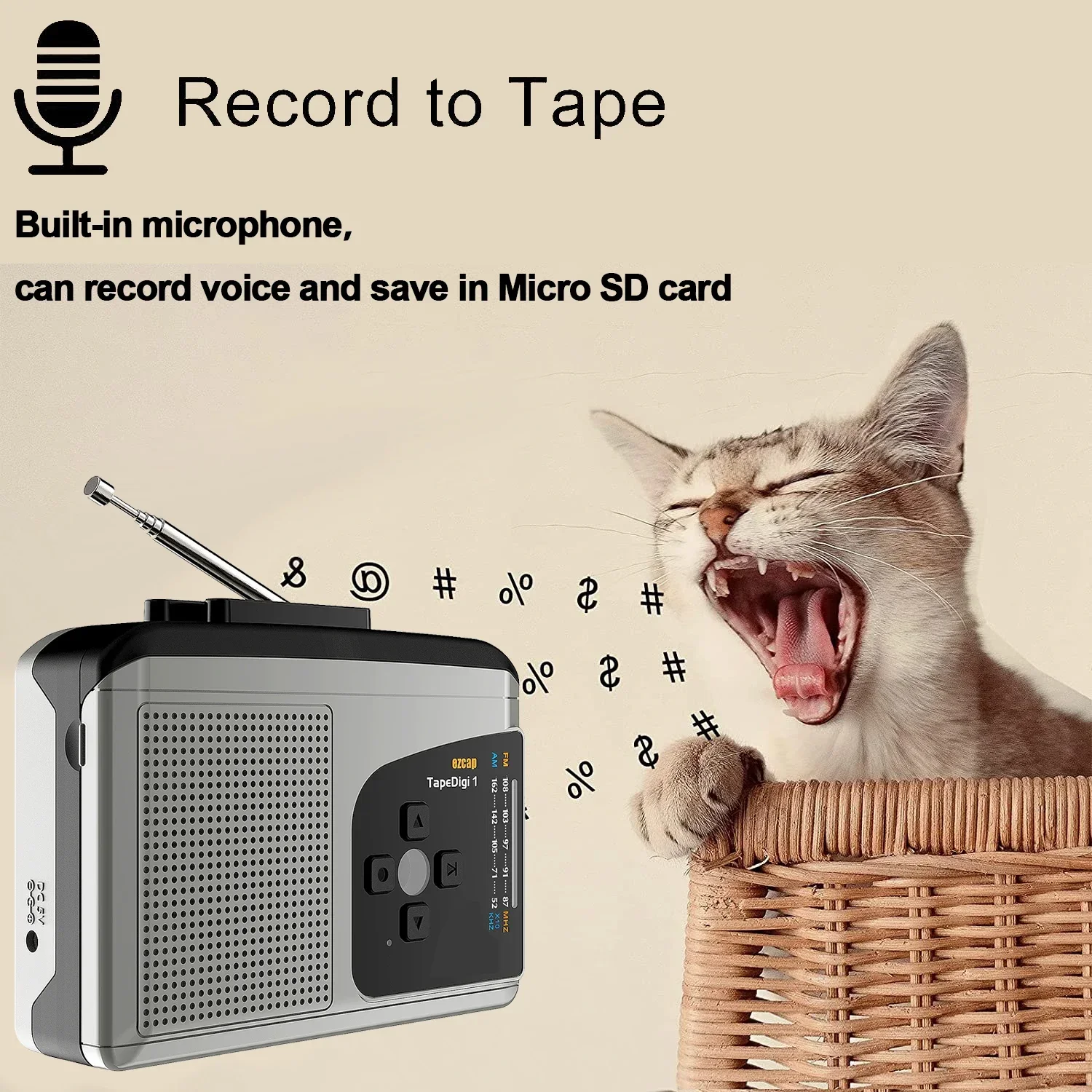Ezcap234 Tape Cassette Walkman Player To MP3 Converter with Speaker AM/FM Radio Cassette Recorder To TF Card Audio Capture Card