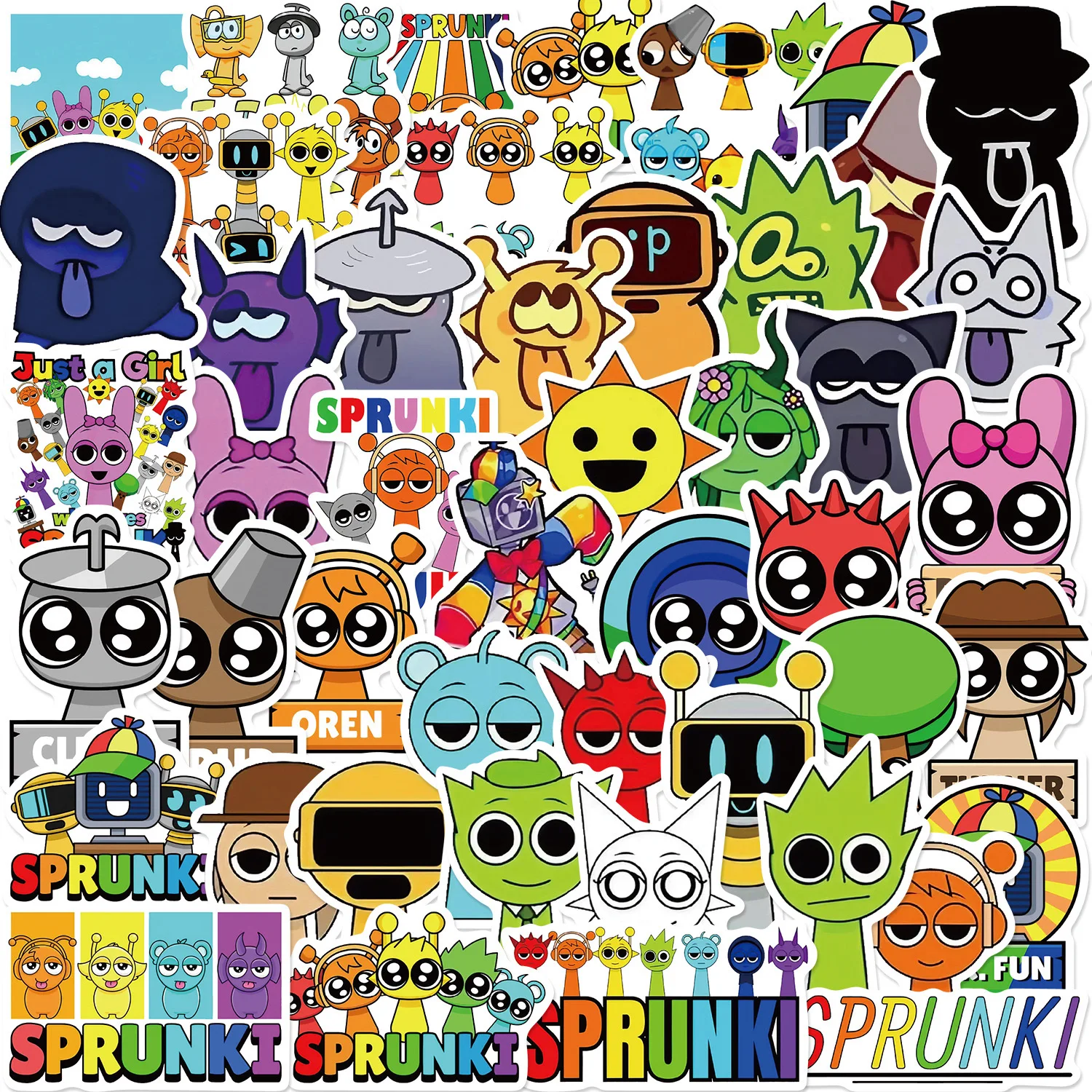 10/50Pcs Incredibox Sprunki 소년 또는 소녀 스티커 성별 공개 파티 장식을위한 임신 선물 베이비 샤워 낙서 장난감
