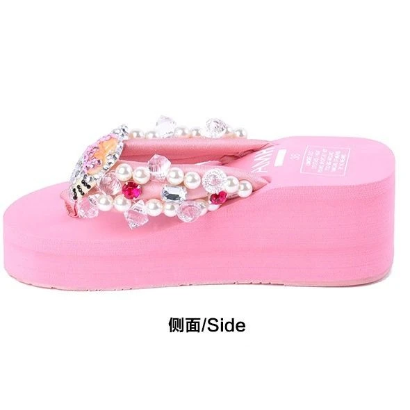 Sanrio Hello Kitty Soft Flip Flop Sandals Y2k Beach Slides Shoes Women Kawaii Casual Wedge High Heels Platform Slippers Ladies
