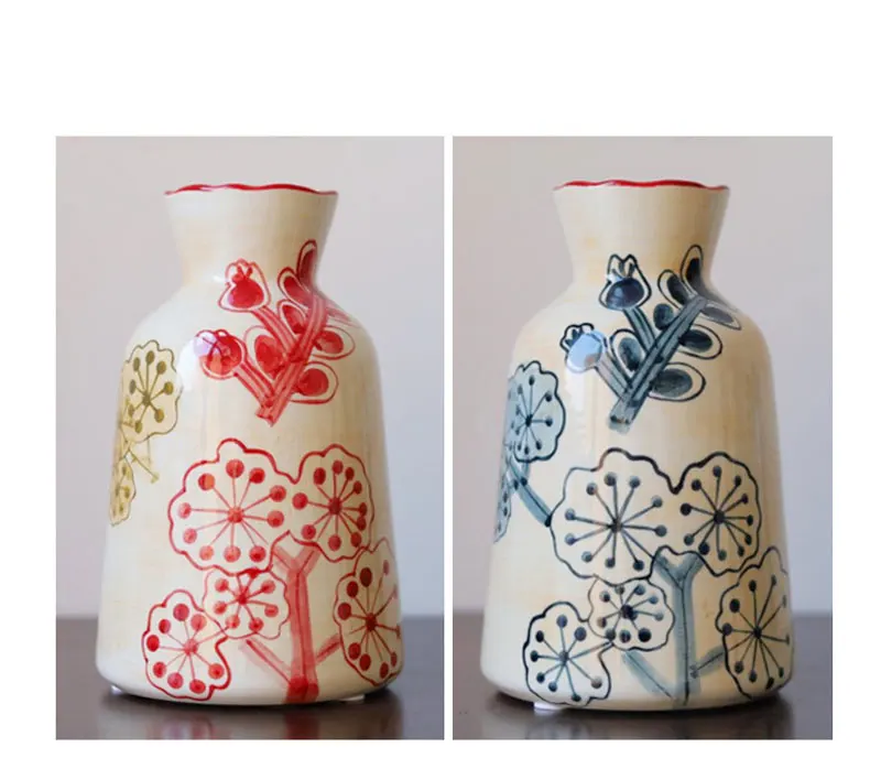 European Style Countryside Ceramic Hand-painted Art Vase Living Room Bedroom Tabletop Flower Arrangement Vases Home Decoration