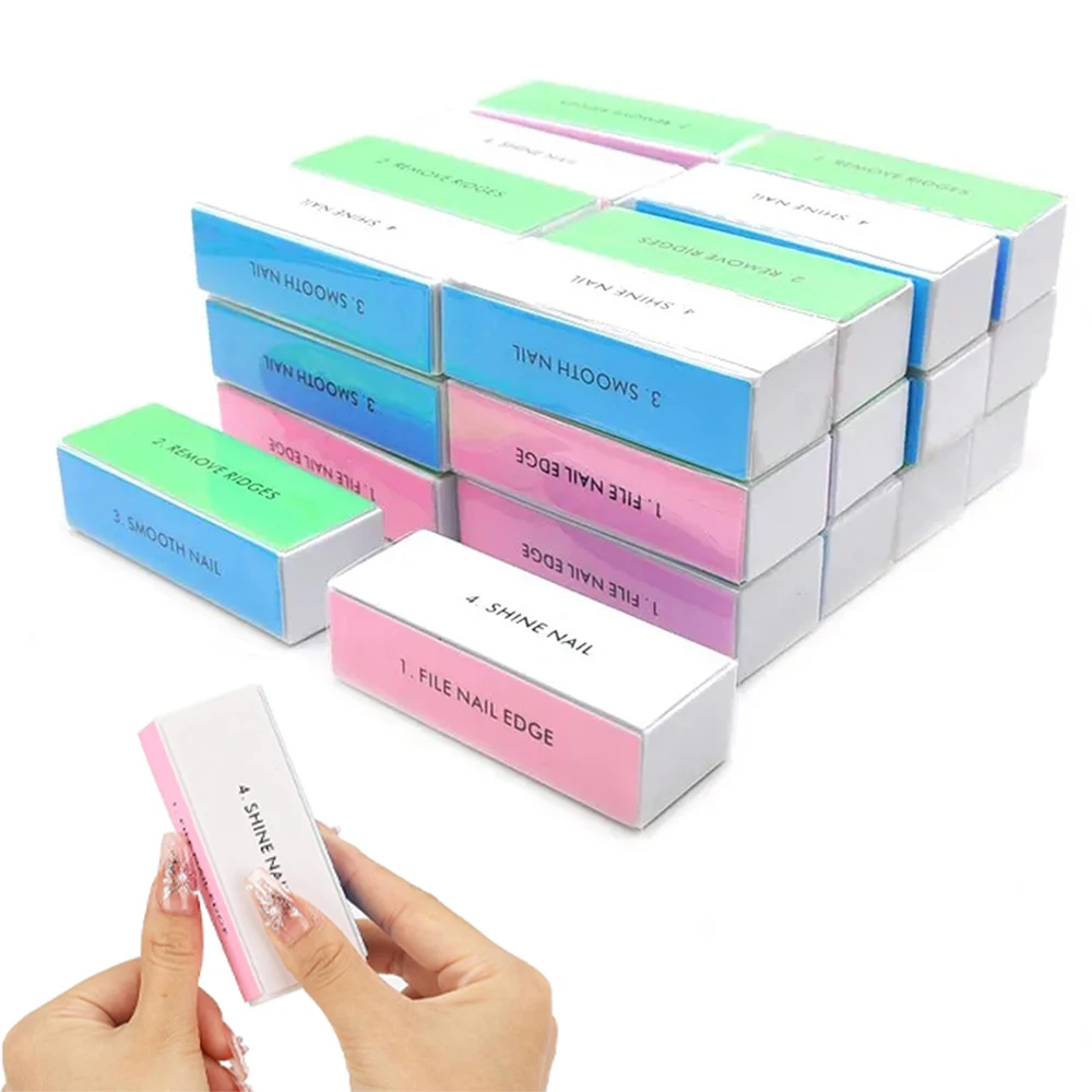 4 Ways Nail File Manicure Pedicure Tool Emery Board Nail Art Care Sanding Files