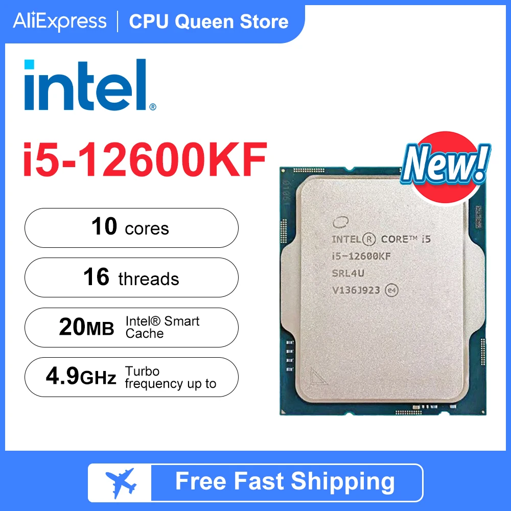 Intel Core i5-12600KF (6P+4E/16T, 3.70 GHz, 20MB Cache, LGA1700