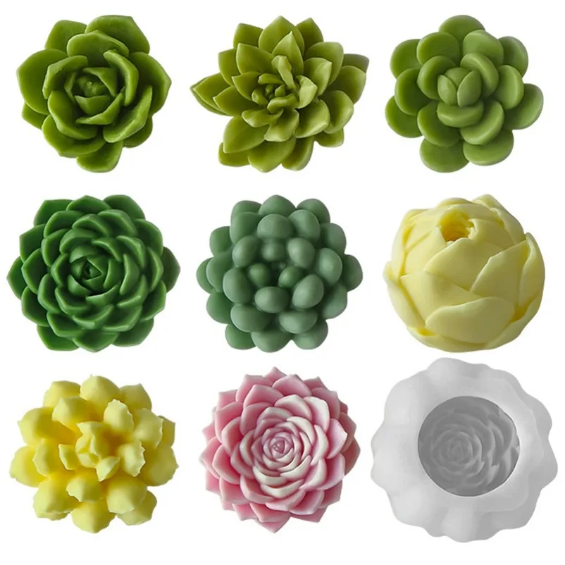 Large Succulent Candle Silicone Mold