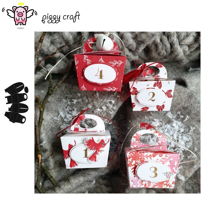 돼지 공예 금속 절단 다이 컷 다이 금형 3D 핸들 선물 상자 스크랩북 종이 공..