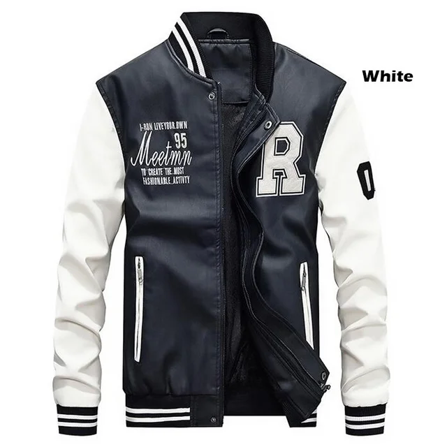 laser Fabrikant minimum Leather Baseball Jacket | Leather Top Jacket Coat | Fleece Baseball Jacket  - Men - Aliexpress