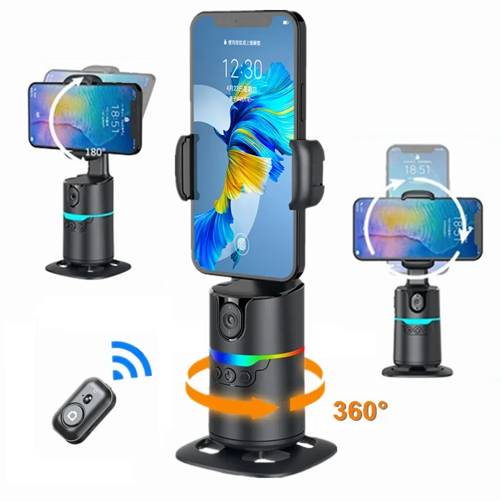 360&deg;Rotation Smartphone Gimbal Stabilizer Face Tracker Selfie Stick Tripod with Remote and Gesture Control for Live Video Shoot selfie stick tripod handheld gimbal stabilizer gimbal stabilizer handheld gimbal auto tracking phone holder