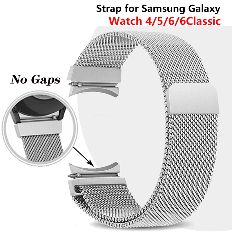 

Ремешок для Samsung Galaxy Watch 6 5 44 мм 40 мм, классический магнитный браслет для часов 4 6, 43/47 мм 42/46 мм, без зазора, 5 pro 45 мм