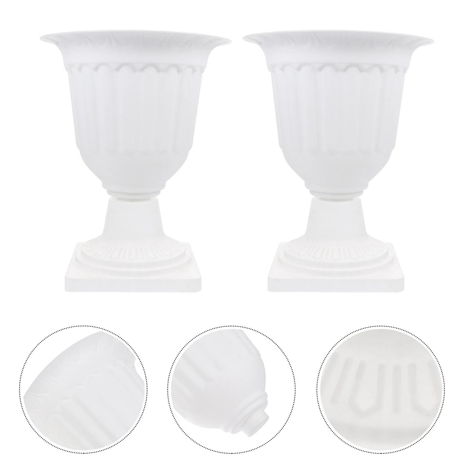 

Vaguelly Urn Flower Pots Tall Planter White Grecian Decorative Traditional Front Porch Garden