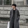 Autumn New Coats Loose Mid Length Over Knee Thin Windbreaker Handsome Shoulder Padded Suit Jacket for Men Trench Coat 5