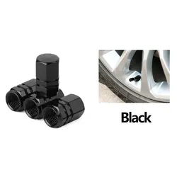 Premium Aluminum Alloy Tire Valve Caps - Set of 4/8 - 8pcs (Black)