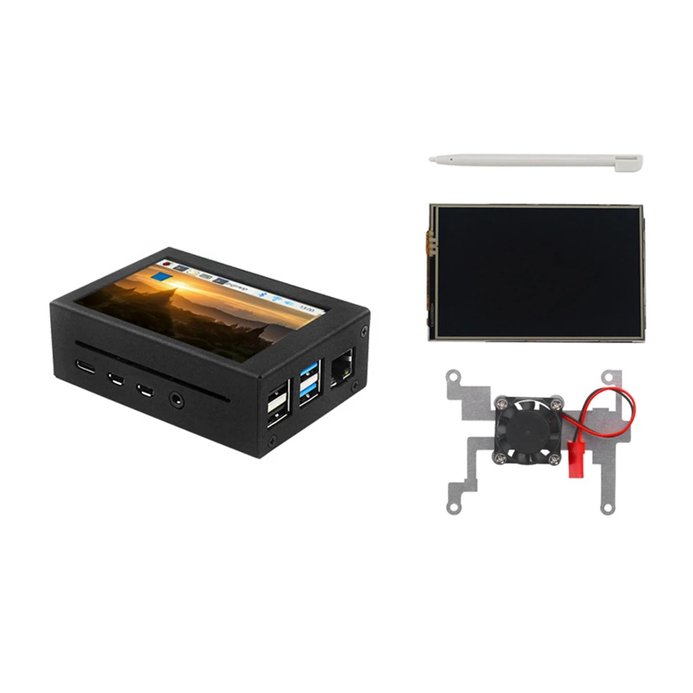 

Для Raspberry Pi 4 Model B с сенсорным экраном 3,5 дюйма 480X32 0 ЖК-дисплей с охлаждающим вентилятором чехол радиаторы для Raspberry Pi 4B,B