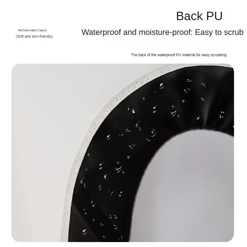 Home cute soft toilet seat pad autumn winter universal toilet mat covers thick back Pu waterproof portable warm potty cushion 4