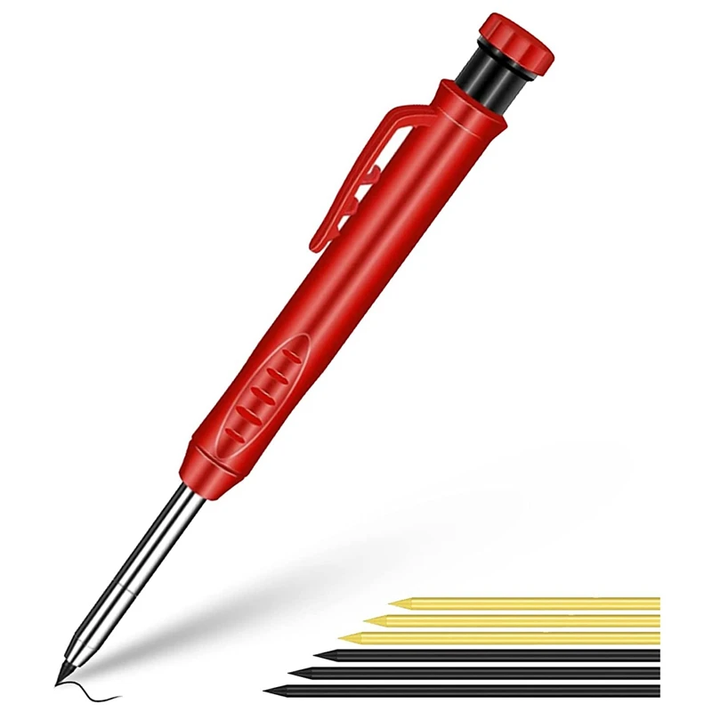 Carpenter Pencils With 7 Refill Leads Built In Sharpener Multifunction