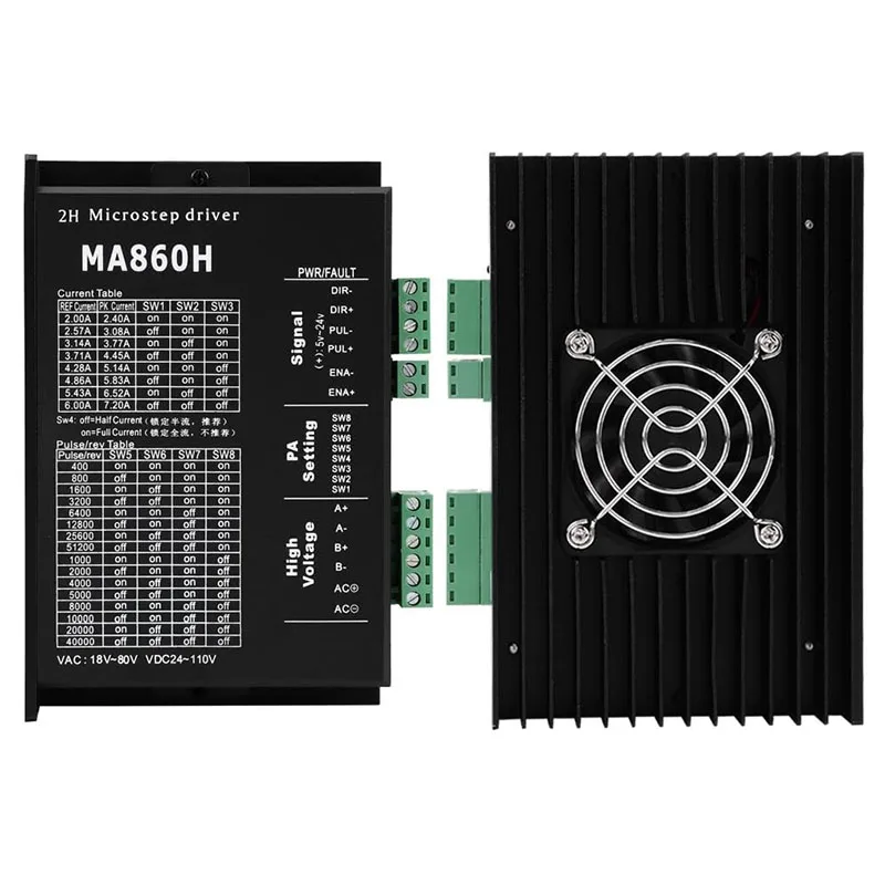 MA860H 스테퍼 모터 드라이버 마이크로스텝 컨트롤러 모듈 AC18-80V AC, DC24-110V 7.2A 2상 NRMA34 모터용 리드샤인 대체품