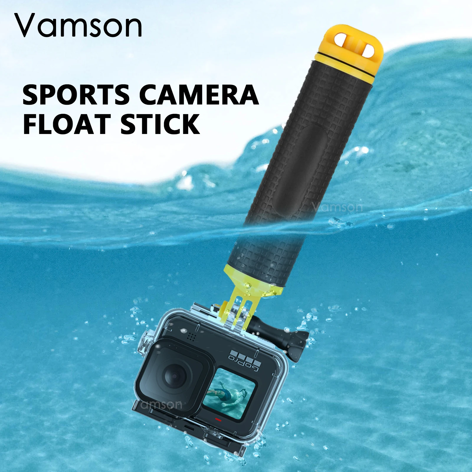 Vamson Yellow Water Floating Hand Grip Handle Mount for GoPro