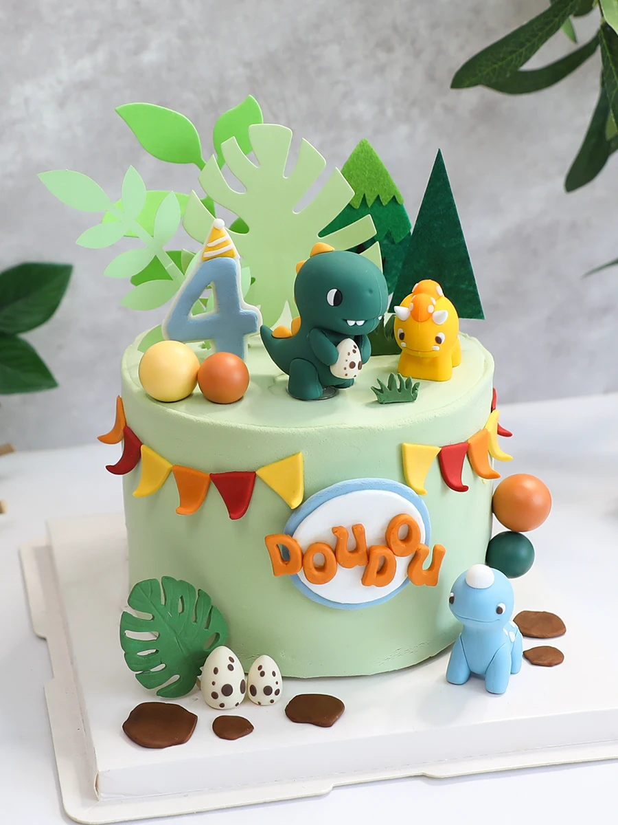 Dinosaur Cake Decoration Happy Birthday Dino Cake Topper Jurassic World Baby Shower Accessories Top Pastry Deco Ornament Party Decorations,Birthday Party Supplies,Cake Topper,Cake Decorations,Cake Toppers,Cupcake Supplies