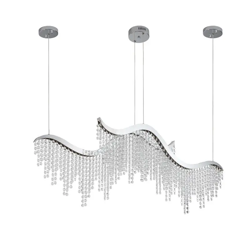 Elegant 36 Inch Wave LED Crystal Chandelier