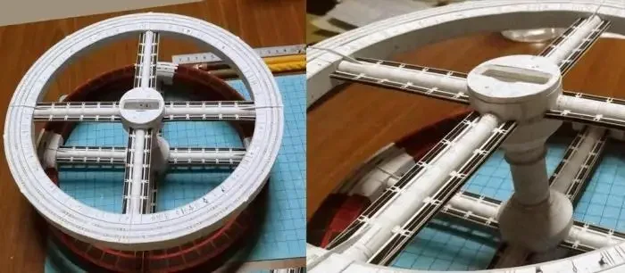 Movie 2001 Space Odyssey Space Station 3D Paper Model DIY Handmade Toy