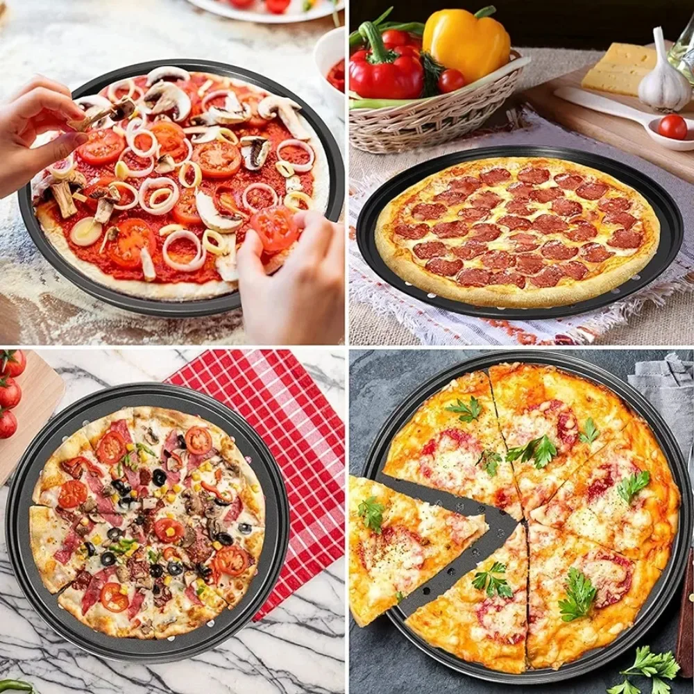 Pizza Bakeware Round Pizza Baking Tray Holes Suitable for Home Dining Kitchen Tools