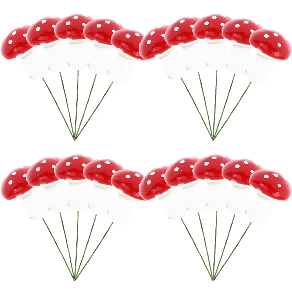 

Mini Foam Mushroom Cupcake Toppers Cake Picks Decoration DIY Craft Wreath Garden Potted Plants Ornament