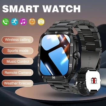 2.01 Inch Full Touch Screen Smart Watch, Wireless Calls, Message Reminders, Weather Forecast, Suitable for iPhone/Android Phones 1