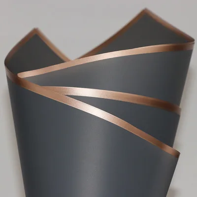 20pcs/lot Golden Border Rose Floral Wrapping Paper Korean Style Semitranparent Gift Wrap Florist Flower Bouquet Wrapping Paper Grey