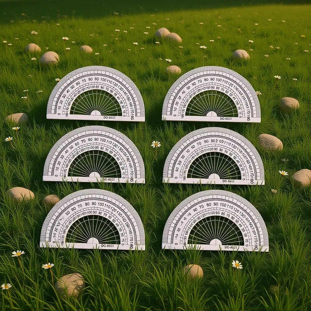 20Pcs 각도 측정 각도기 플라스틱 4 인치 180도 수학 학교 사무실 학생 자 측정기 투명 자